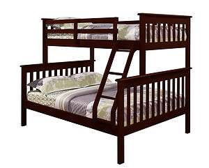 Twin/Full Mission Bunk Bed  Fixed Ladder  Cappuccino  