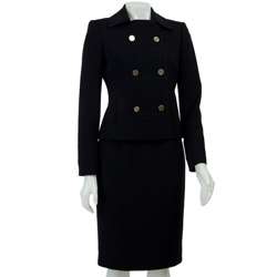 Calvin Klein Womens Navy Double breasted Skirt Suit  