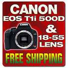 Canon EOS Rebel T1i / 500D 15.1 MP Digital SLR Camera   Black (Kit w 