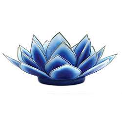 Capiz Shell Dahlia Dark Blue Lotus Tea Light (Philippines)   