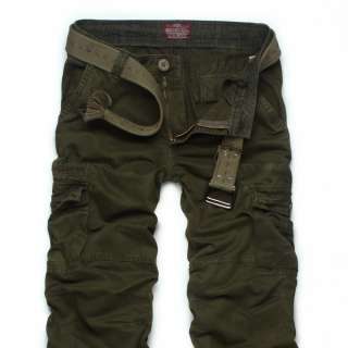 NEW Mens VINTAGE Cargo Pants Dark Green Sz 30 36 #6512  