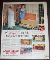 1951 Original LANE CEDAR CHEST Vintage Ad GRADUATE  