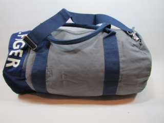 NWT Tommy Hilfiger Large Duffle Bag Grey   Navy Blue Travel Carryon 
