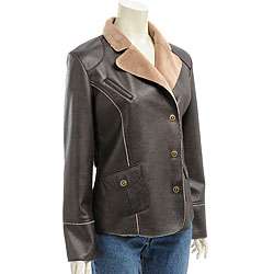 Montanaco Womens Faux Leather Jacket  