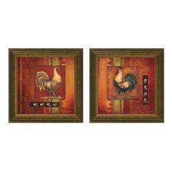 Kimberly Poloson Murano Rooster Framed 2 piece Art Set   