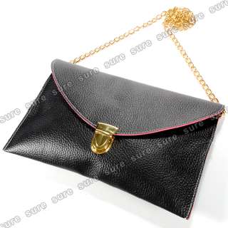 Womens ladies Envelope Clutch Chain Purse carry Handbag Shoulder Bag 