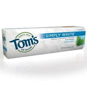  Toms of Maine Simply White Fluoride Toothpaste Health 