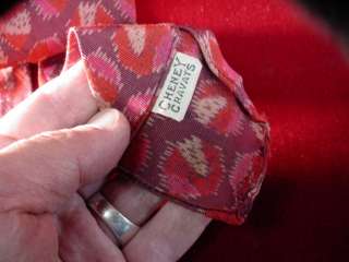 Vintage 1920s SILK NECKTIE Cheney Cravat RADIO DESIGN Bullocks NEW OLD 