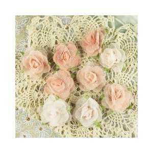   Rose Lycra & Tulle Flowers 1 9/Pkg Espirit Arts, Crafts & Sewing