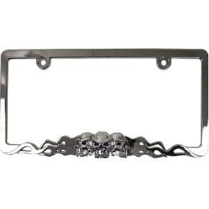   Accessories 92812 Skull in Flames License Plate Frame Automotive