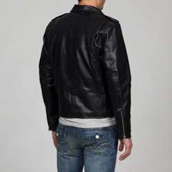 Amerileather Mens Black Leather Biker Jacket  