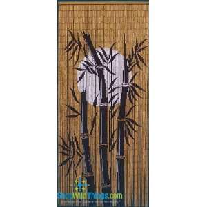  Bamboo Tree & Moon Painted Beaded Curtain