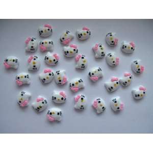 Nail Art 3d 30 Pieces Rose Hello Kitty Head for Nails, Cellphones 1 