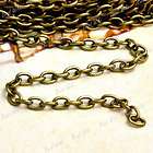 4m Antique Brass Unfinished Iron Cable Chain Findings 0.9×3×5mm 