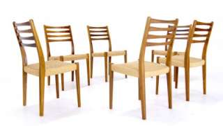 Set of 6 Danish Mid Century Modern Teak Chairs Clean  