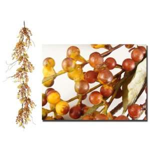  5 Yellow & Brown Fall Berry Artificial Garland