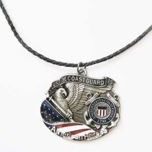  The Coast Guard American Heros Leather Cord Necklace 