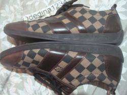 Louis Vuitton Damier Mens Lace Up Leather Sneakers Size Sz US 12 (LV 