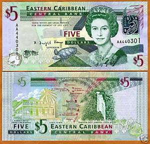 Eastern East Caribbean, $5, 2008, P 47, UNC  