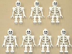 x7 NEW Lego White Skeleton Minifigs Minifigure Guys People  