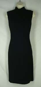 Size 8 Ann Taylor Loft Black High Neck Sheath Dress Lined Straight M 