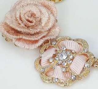  Plated Rhinestone Enamel Flower Rose Pearl Bracelet New Comming  