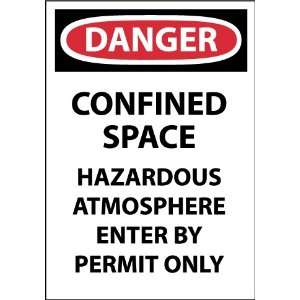 D163R   Danger, Confined Space Hazardous Atmosphere, 10 X 7, .050 