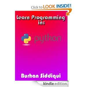 Learn Programming in Python Burhan Siddiqui  Kindle 