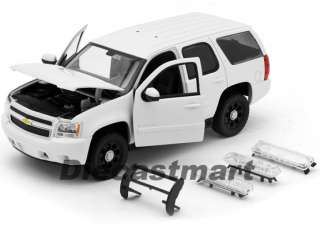   24 2008 CHEVROLET TAHOE NEW DIECAST MODEL CAR UNMARKED POLICE WHITE
