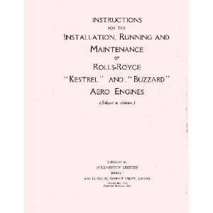 Rolls Royce Kestrel & Buzzard Aircraft Engine Maintenance Manual 