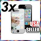 3x Mirror LCD Screen Protector Film Guard Shield For iPhone 4 4S 4G 