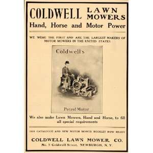  1908 Ad Coldwell Antique Lawn Mower Newburgh NY RARE 
