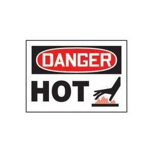  DANGER HOT (W/GRAPHIC) Sign   10 x 14 .040 Aluminum 