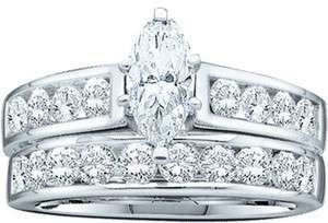 14K LADIES WHITE GOLD DIAMOND BRIDAL ENGAGEMENT WEDDING BAND RING 1.00 