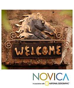 Golden Horse Welcome Iron Welcome Sign (Mexico)  