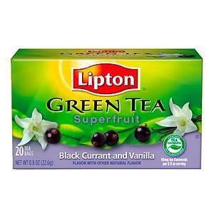 Lipton Green Tea Bags, Superfruit, Blackcurrant Vanilla, 20 ct  
