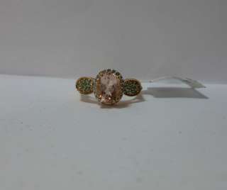   75ctw Oval Morganite, .18ctw Alexandrite & .10ctw Diamond Ring  