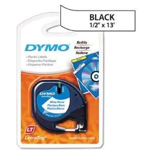  DYMO LetraTag Plastic Label Tape Cassette, 1/2in x 13ft (White 