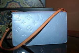   Monogram BLUE VERNIS LEXINGTON POCHETTE Purse SMALL BAG Handbag  