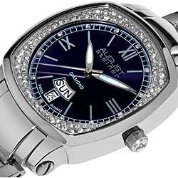 August Steiner Ladies Day Date Diamond Steel Watch  