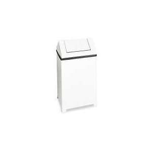  White 24 Gal Square Fire Safe Swing Top Receptacle