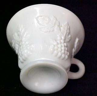 Indiana Grape Milk White Glass Footed Coffee Tea Cup  