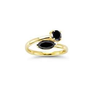  1.70 Cts Black Diamond Ring in 14K Yellow Gold 6.0 