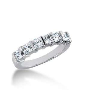  1.05 Ct Diamond Wedding Band Ring Princess Channel 14k 