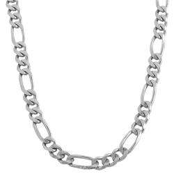  White Gold 18 inch Classic Figaro Link Necklace (5 mm)  
