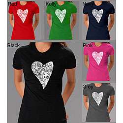 Los Angeles Pop Art Womens Heart Love T shirt  