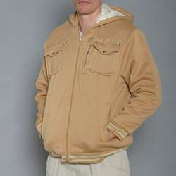 Ministry of Fashion Mens Camel Fleece Hooded Jacket  