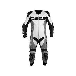   Twist of Fate One Piece Leather Motorcycle Suit WHITE/SILVER US 50