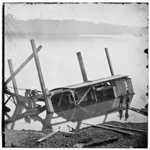  Civil War Reprint James River, Va. Butlers dredge boat 