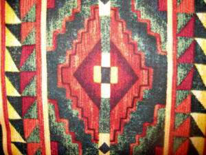 Curtain VALANCE SOUTHWEST Tribal red/green lodge rustic  